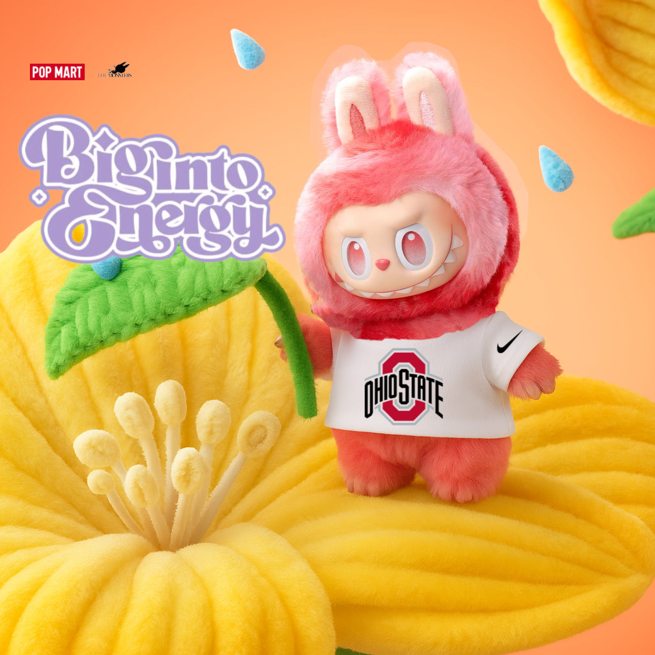 THE MONSTERS - Big Into Energy Vinyl Face "Ohio State Buckeys" Labubu