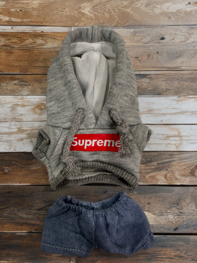 Inspired by Supreme Box Logo Hooded Heather Grey Sweatshirt