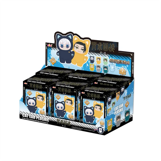 Miniso Top Toy Jujutsu Kaisen Cat Ear Plushie Series Keychains Sealed Case (6 Blind Box)