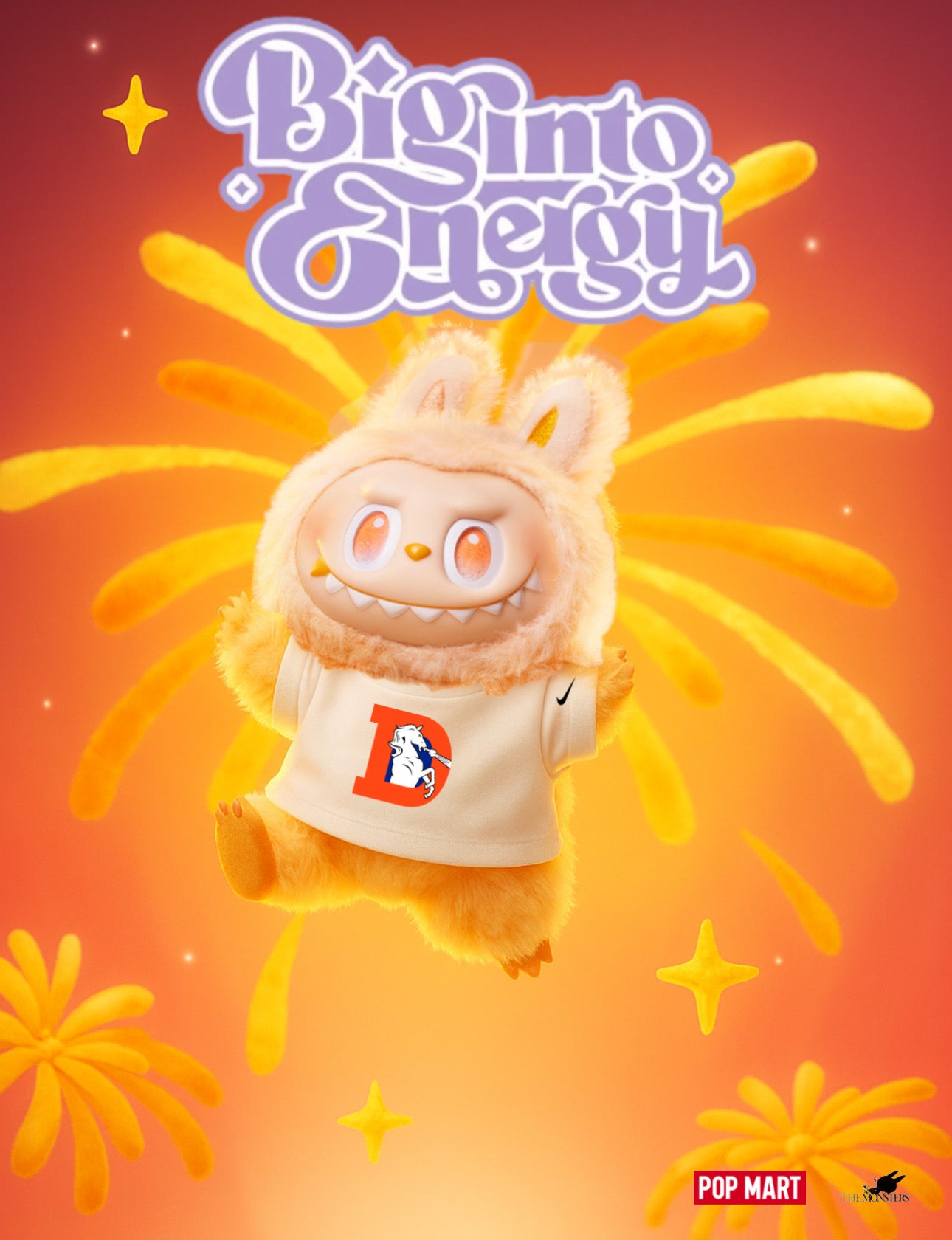 THE MONSTERS - Big Into Energy Vinyl Face "Denver  Broncos" Labubu