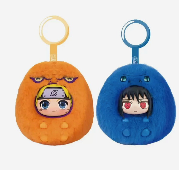 TOP TOY Naruto Beast Party Puffy Plush Keychains Blind Box New