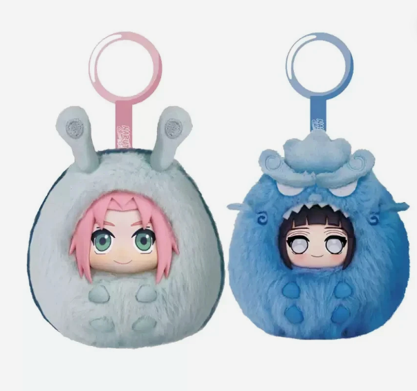 TOP TOY Naruto Beast Party Puffy Plush Keychains Blind Box New
